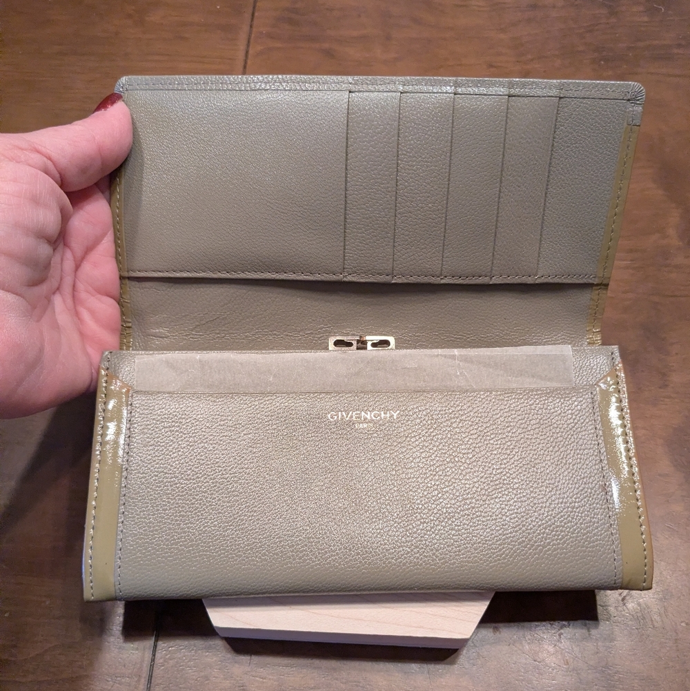 Givenchy Olive Green Leather Continental Wallet - Picture 5 of 9